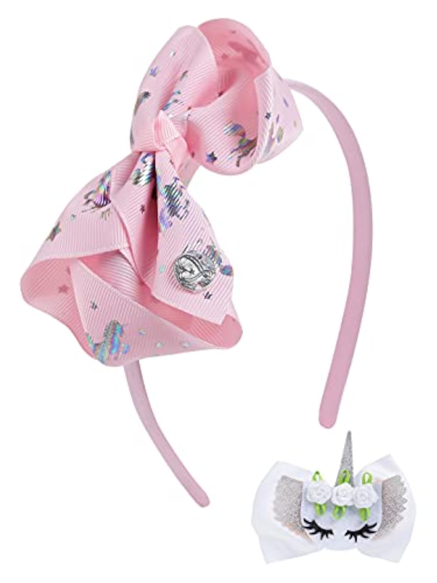 Combo Bow Hair Band & Alligator Clips Set, Pack of 2